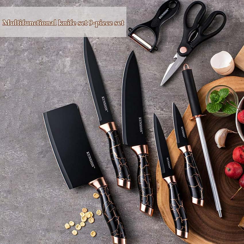 9PCS Kitchen Knife Set, Professional Stainless Steel