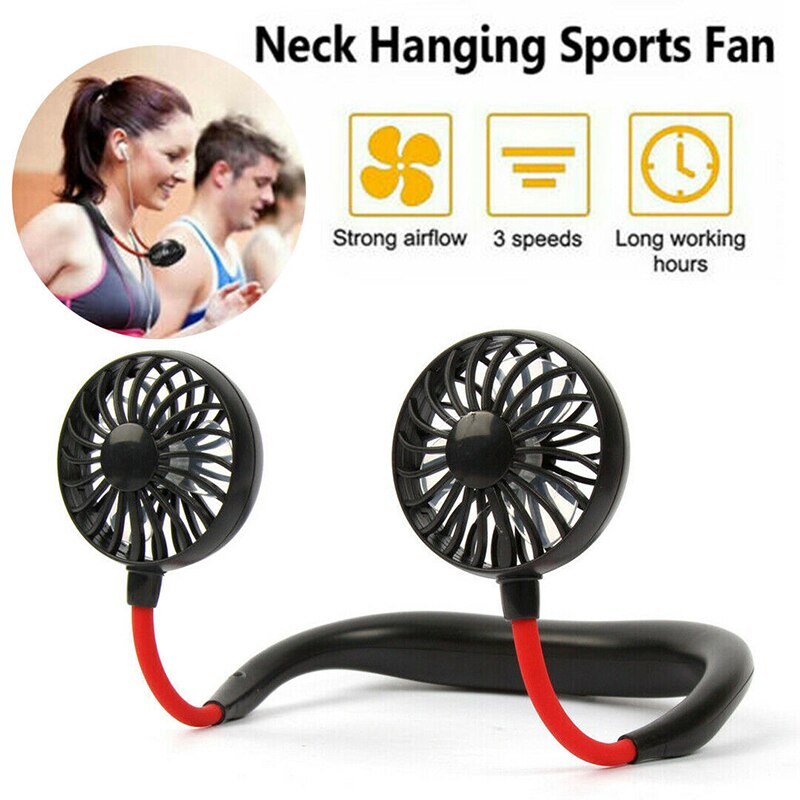 Rechargeable Portable Hanging Neck Fan 360 Degree Rotation