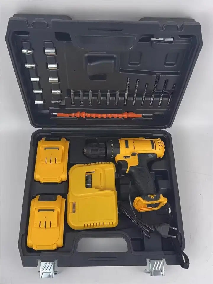 Power Tools Combo Kit Tool Set with Accessories Toolbox and 12V Cordless Drill Set for Home Cordless Repair Tool Kit