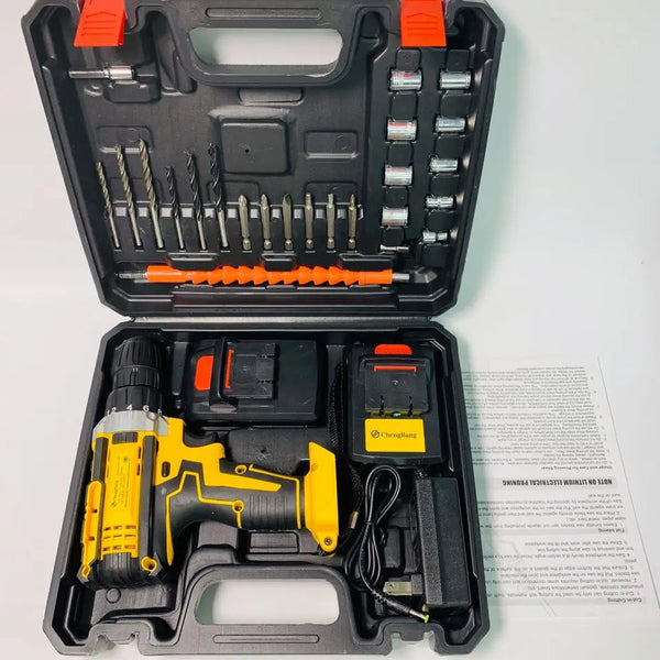 Power Tools Combo Kit Tool Set with Accessories Toolbox and 12V Cordless Drill Set for Home Cordless Repair Tool Kit