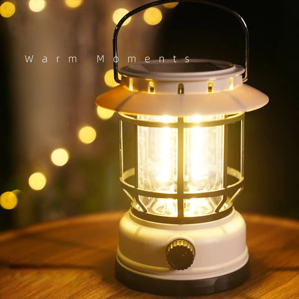 Outdoor Multi-functional Lantern Solar Light, Rechargeable Portable Lamp