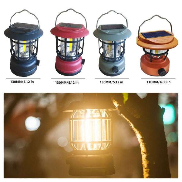 Outdoor Multi-functional Lantern Solar Light, Rechargeable Portable Lamp