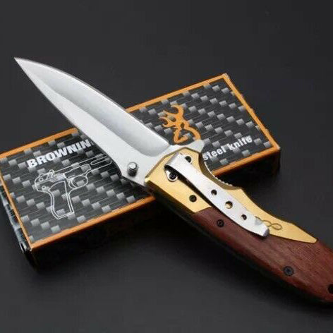 Browning DA77 Titanium Handle Hunting Camping Survival Folding Pocket Knife