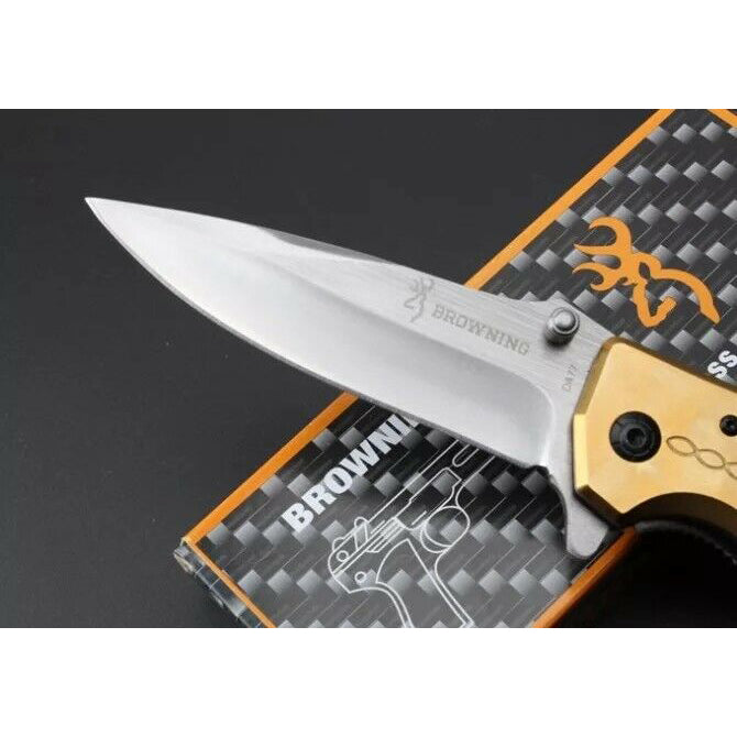 Browning DA77 Titanium Handle Hunting Camping Survival Folding Pocket Knife