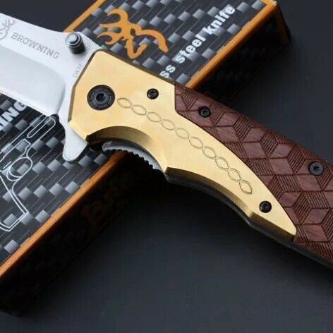 Browning DA77 Titanium Handle Hunting Camping Survival Folding Pocket Knife