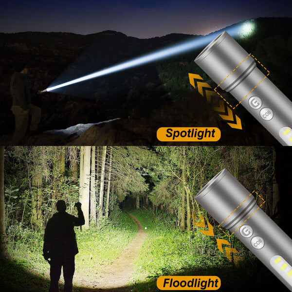 Super Bright Zoom 20W LED Tactical LED Flashlight- Black