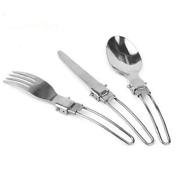 3Pcs Camping Hiking Picnic Foldable Cutlery Set