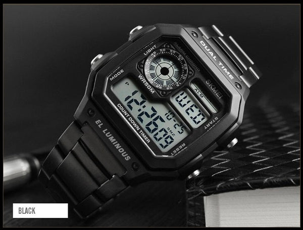 SKMEI 1335 Business Waterproof Stainless Steel Digital Watch