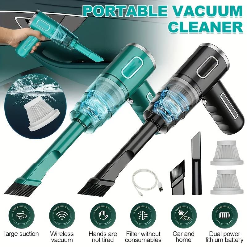 Portable Car Vacuum Cleaner Rechargeable Handheld Automotive Vacuum Cleaner