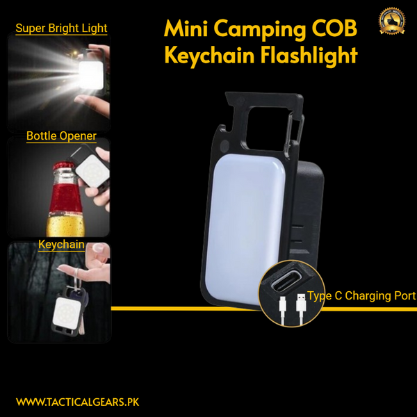 Mini Camping COB Keychain Flashlight